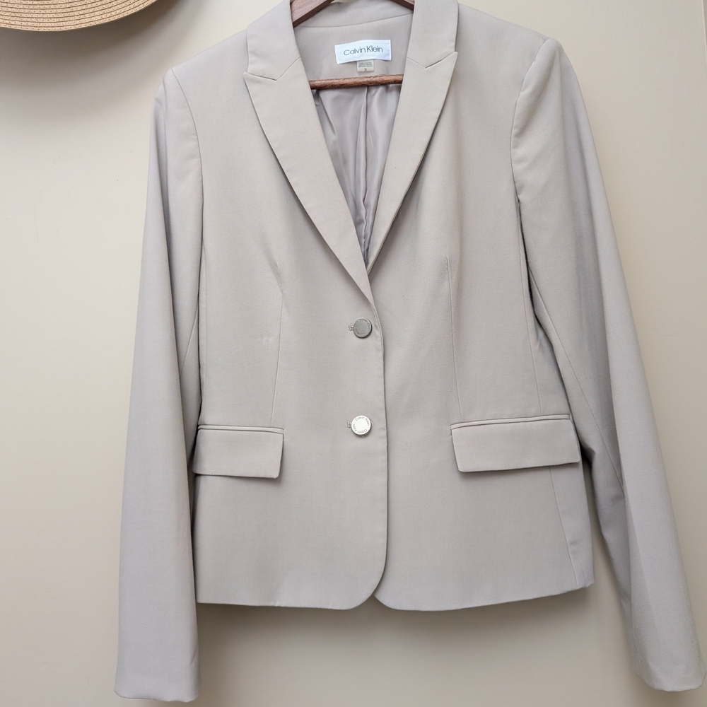 Calvin Klein Cream Blazer Classic Tailoring